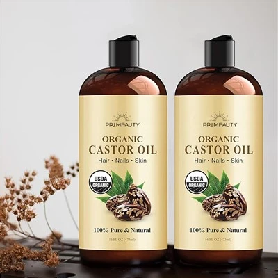 Aceite de ricino orgánico prensado en frío para el cabello