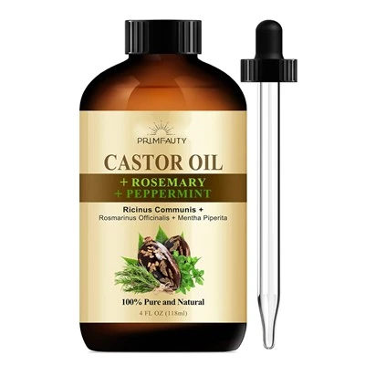 Aceite de ricino y romero para el cabello